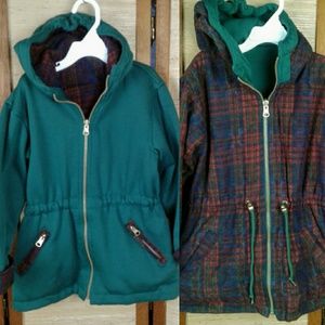 Little girls reversible jacket with hood M 5/6